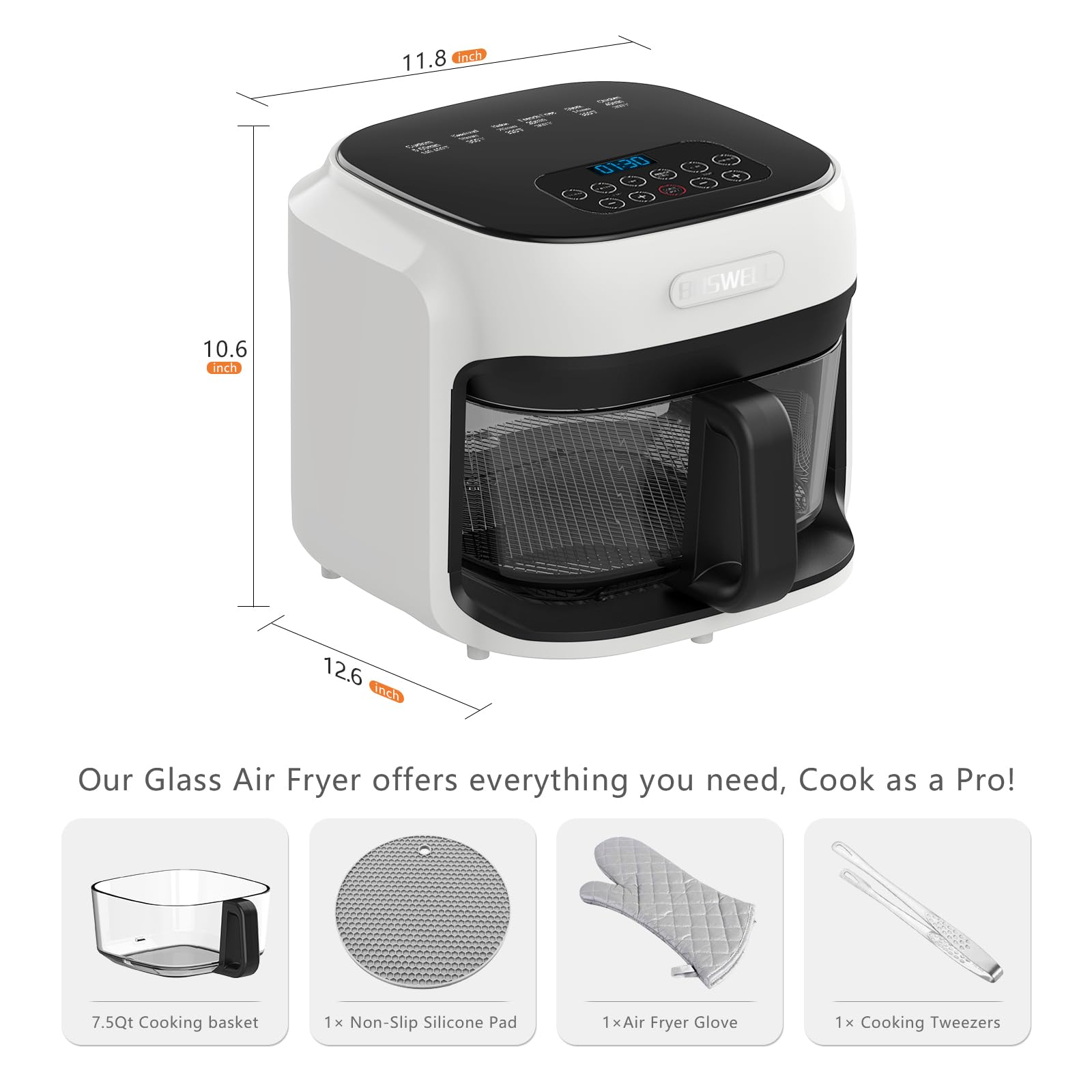 BOSWELL 1800W rapid heating for faster meals