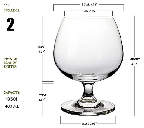 BothEarn brandy snifter 400ml on table showcasing elegant crystal shine and style.