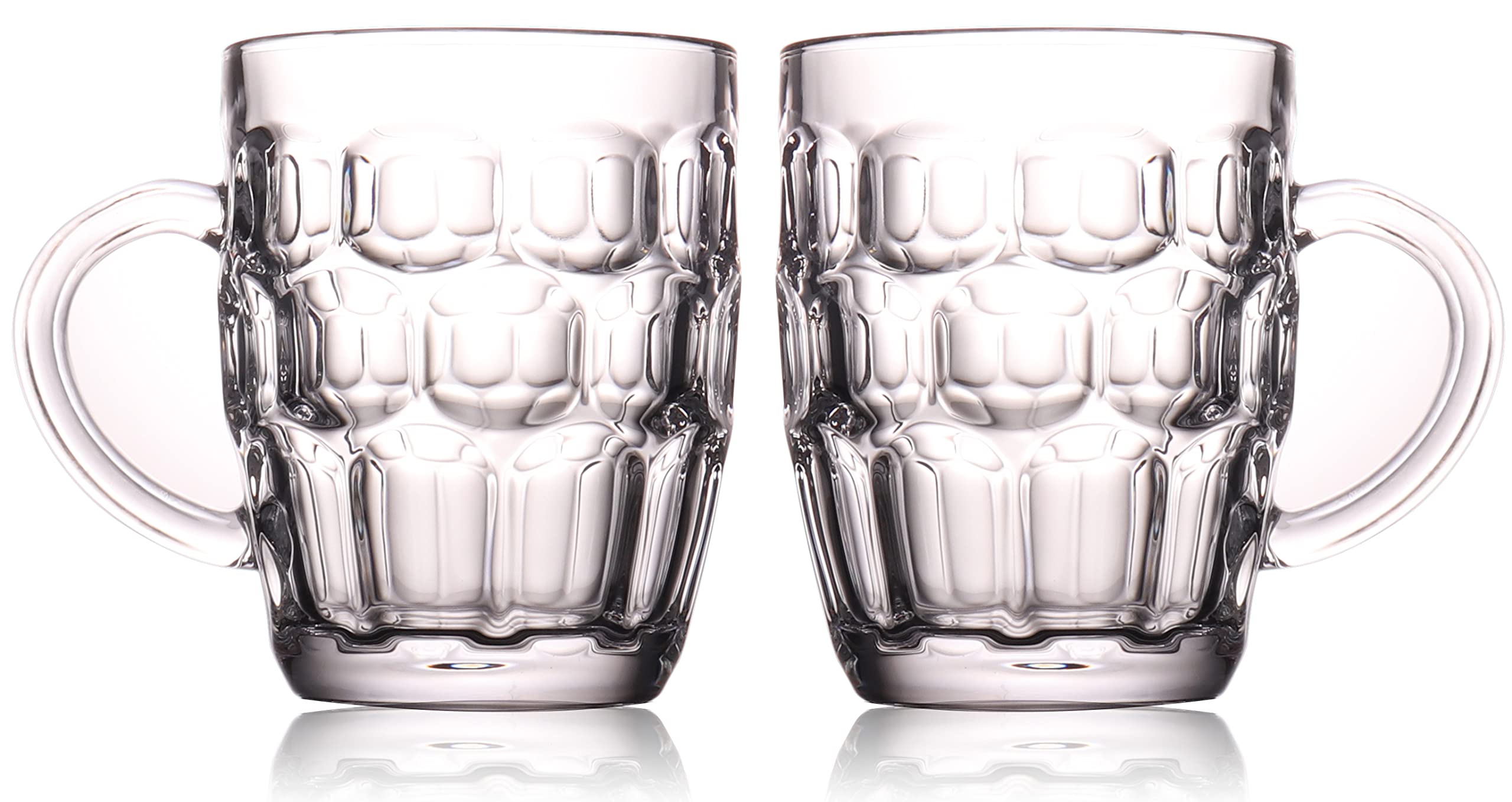 BothEarn 16oz dimpled beer mug 2-pack for home entertaining.