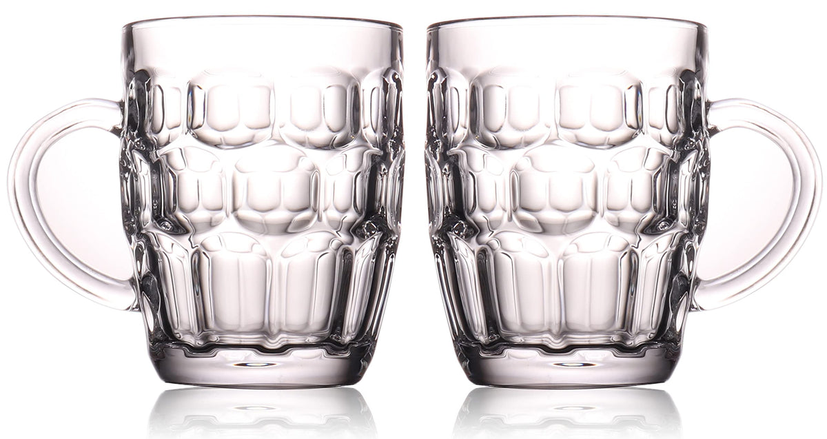 BothEarn 16oz dimpled beer mug 2-pack for home entertaining.