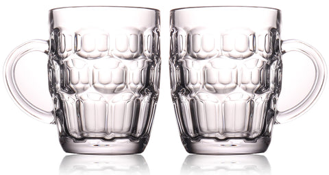 BothEarn 16oz dimpled beer mug 2-pack for home entertaining.
