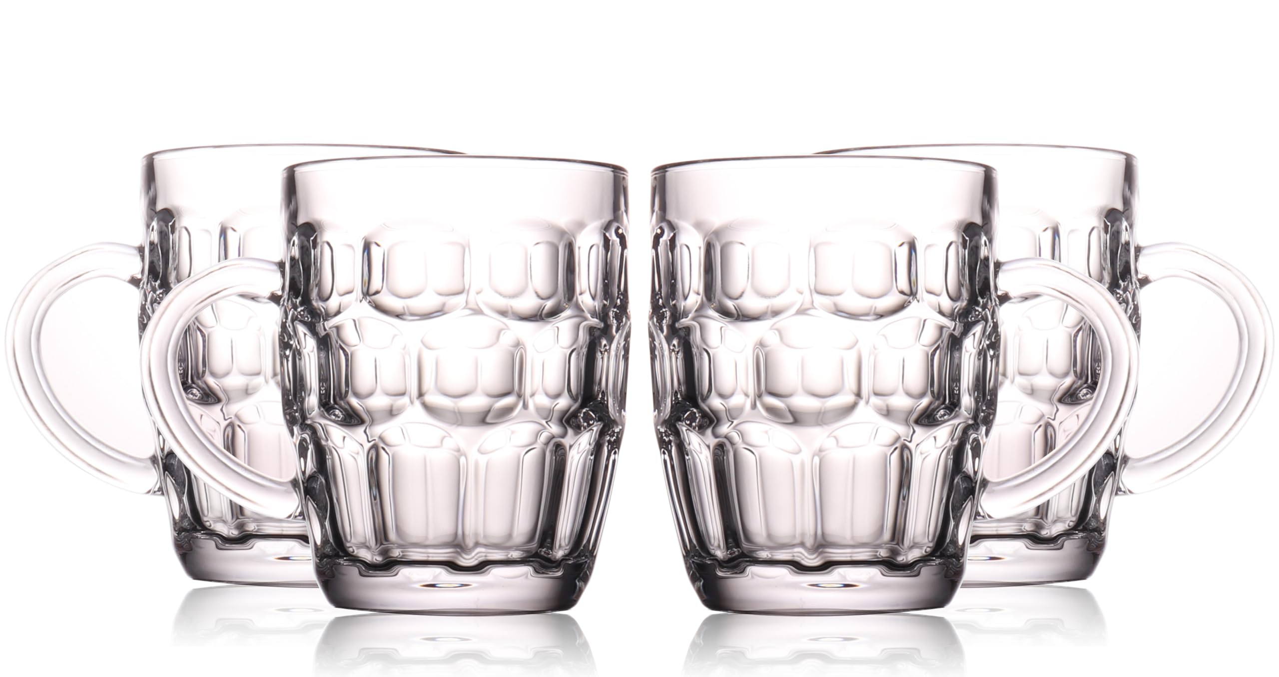 BothEarn dimpled beer mugs set with handles, ideal for pub-style serving at home.