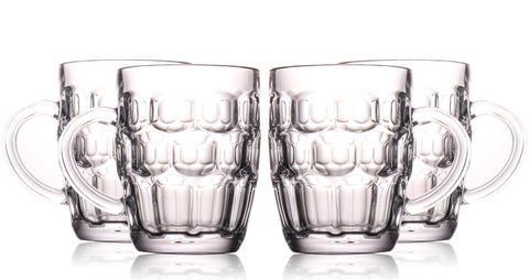 BothEarn dimpled beer mugs set with handles, ideal for pub-style serving at home.