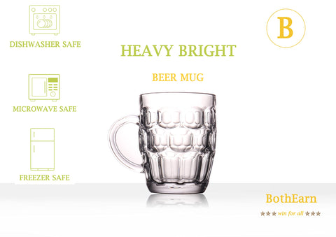 BothEarn heavy thick-glass mug base provides stability and temperature retention.