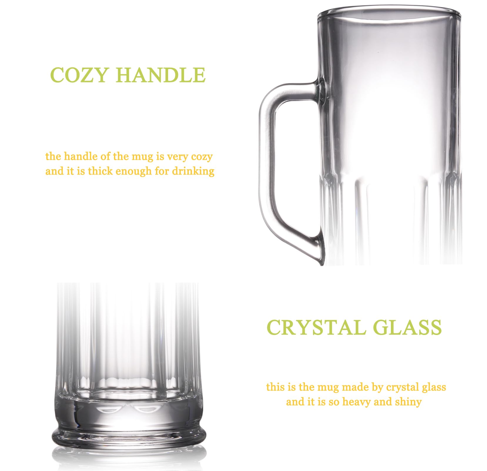 BothEarn long beer mug featuring a smooth rim for comfortable sipping.