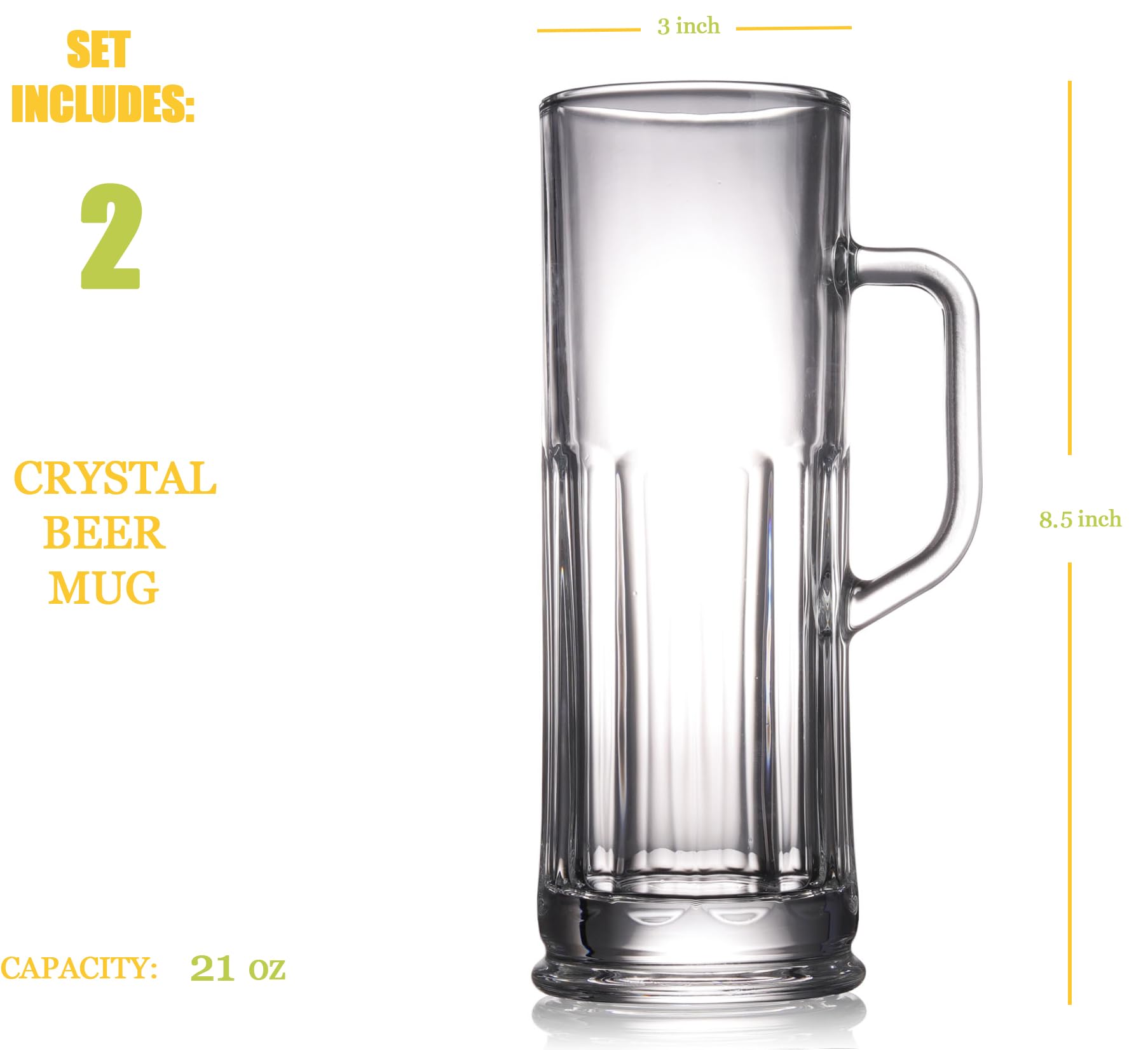 BothEarn long beer mug showcasing a solid-base design for stable serving.