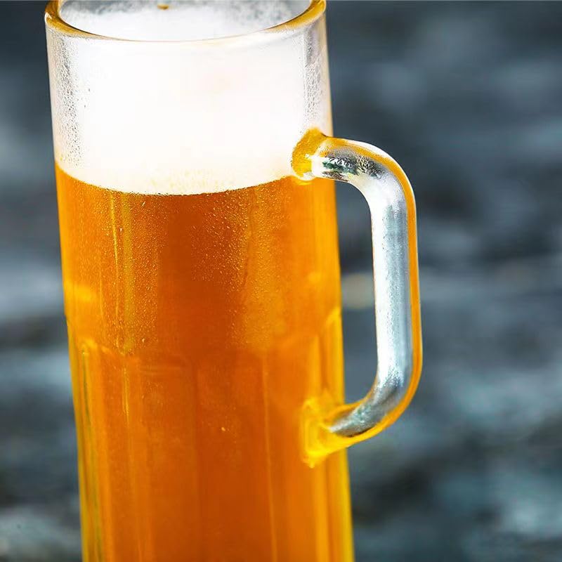 BothEarn long beer mug with a thick handle for a secure grip.