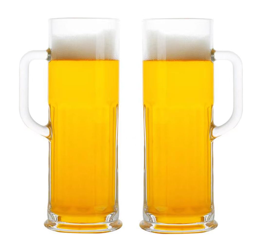 BothEarn long beer mug with thick-wall body for sturdy drinking.
