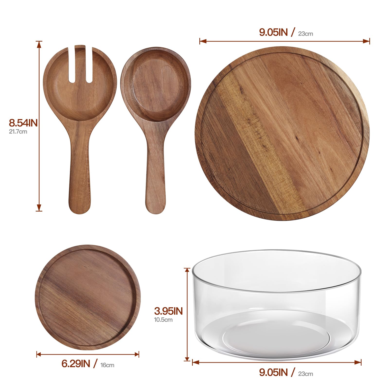 BOTOP acacia wood base and lid add stability and style to serving bowls.