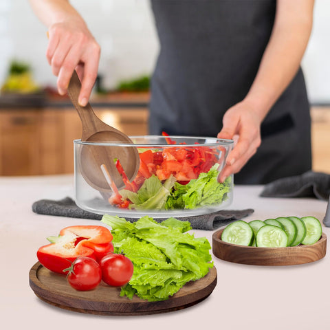 BOTOP natural acacia wood base with lid complements kitchen decor.