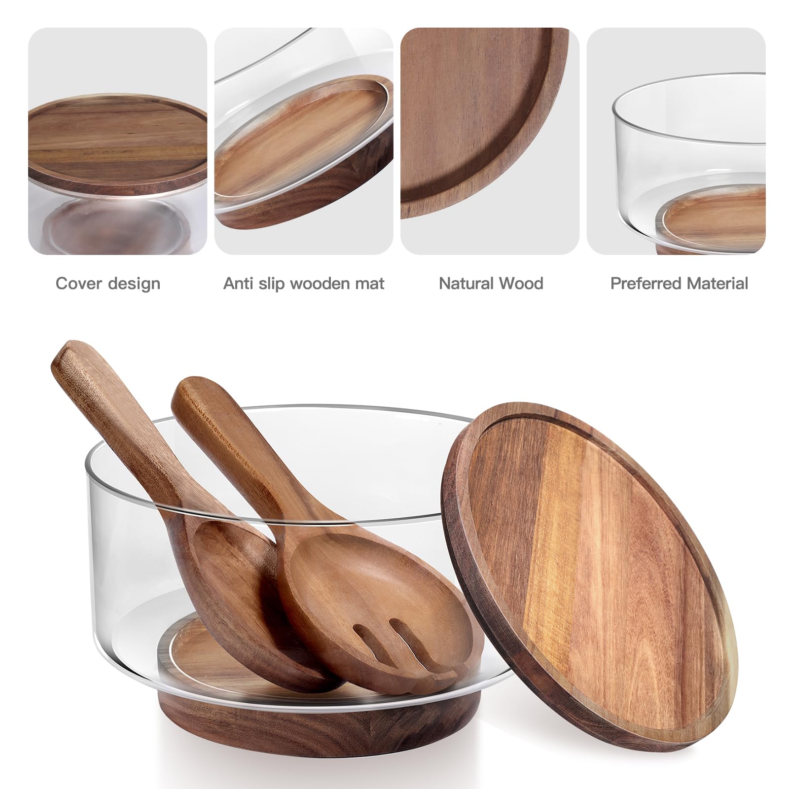BOTOP salad bowl set for parties showcases clear glass and elegant presentation.