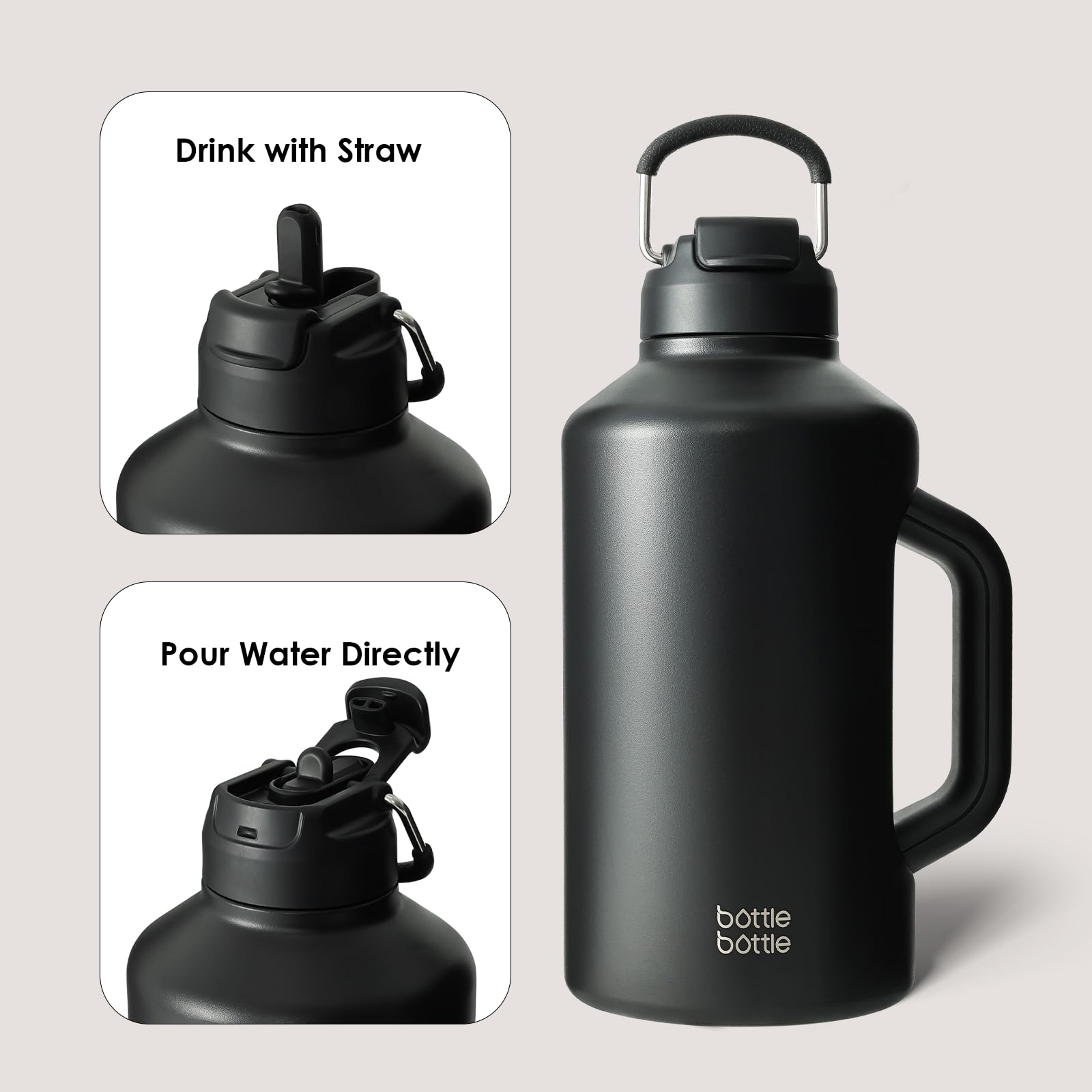 BOTTLE BOTTLE in outdoor setting shows portability for hiking and camping.