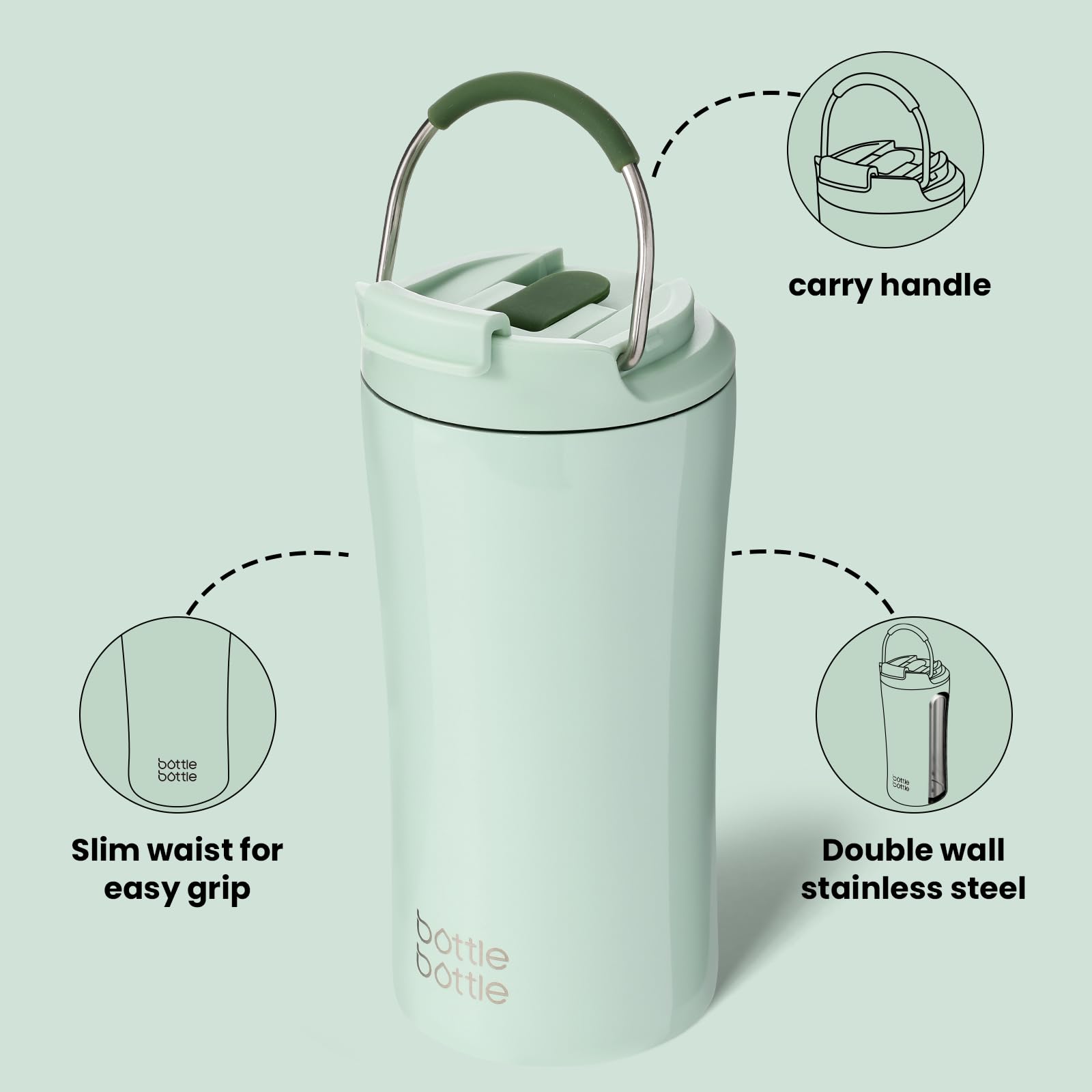 BOTTLE BOTTLE stainless steel straw included for mess-free sipping.