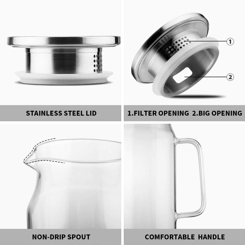 BOTTLE BOTTLE borosilicate glass pitcher withstands hot and cold beverages