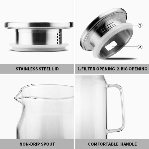 BOTTLE BOTTLE borosilicate glass pitcher withstands hot and cold beverages