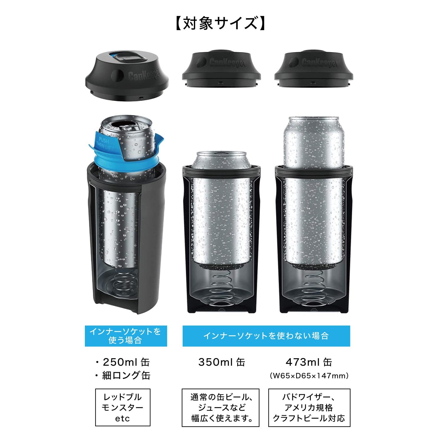 BottleKeeper CanKeeper fits 12oz, 16oz, and slim cans for versatile use.