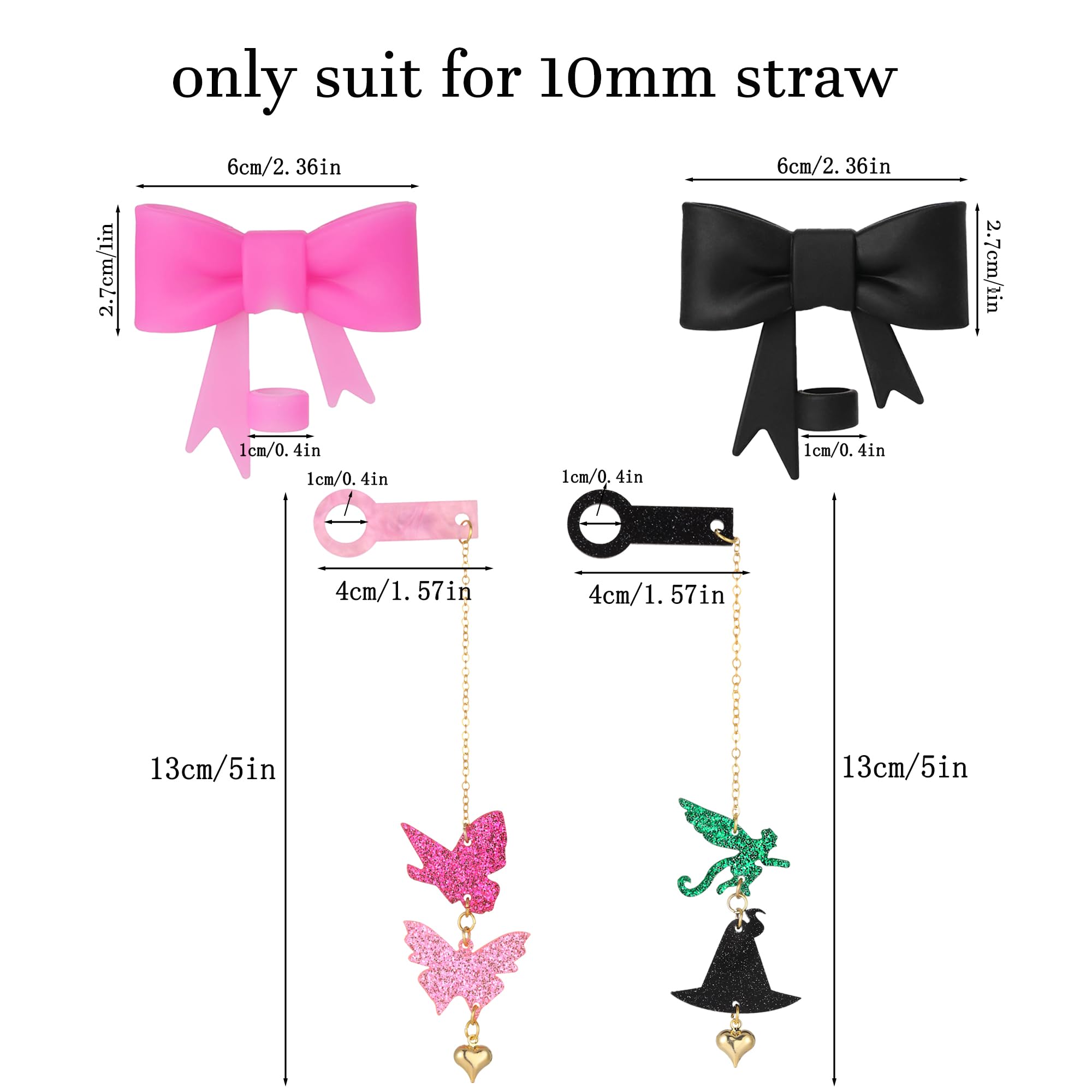 BOTVUG 4.5 inch straw charm length fits 30 oz and 40 oz tumblers
