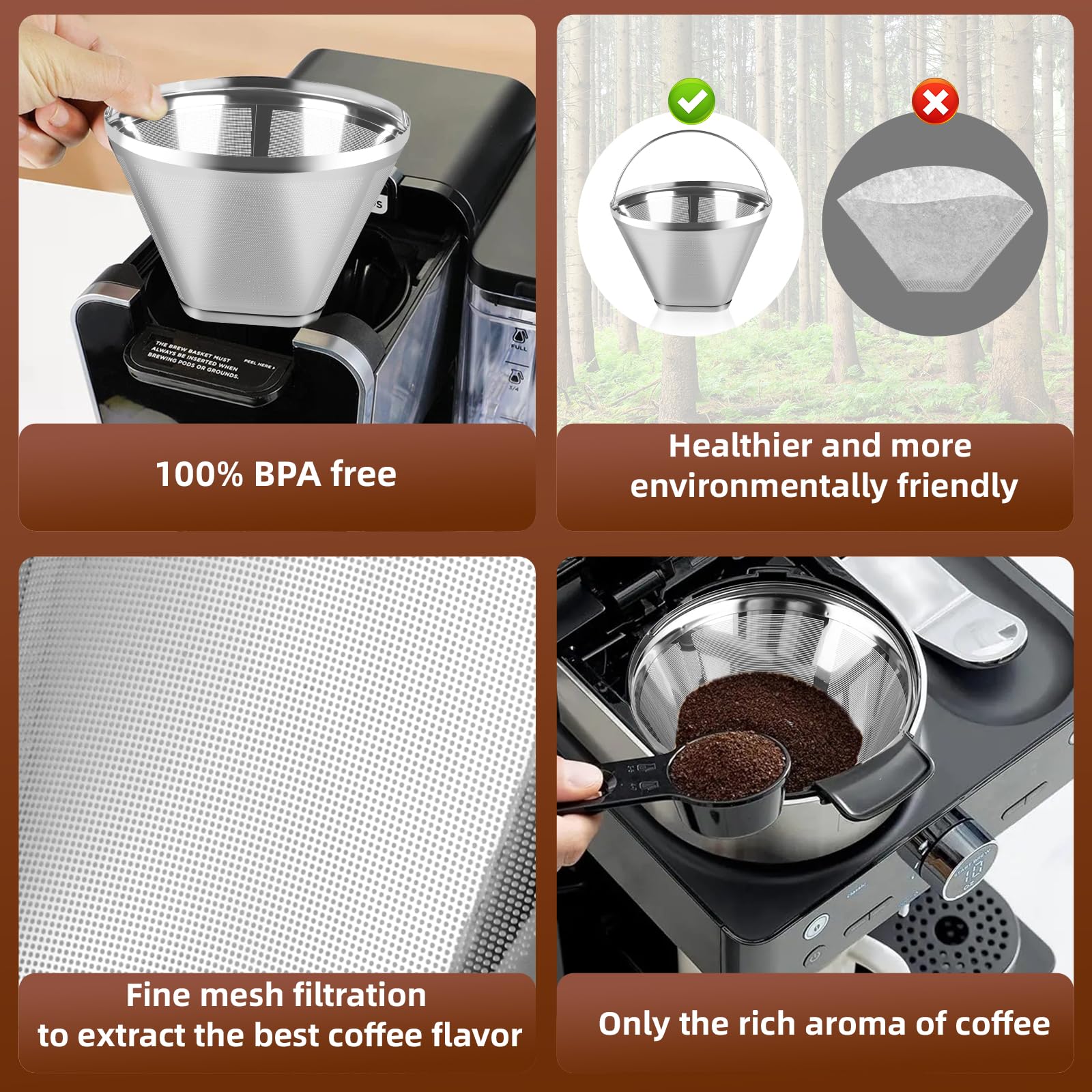 Bouaida filter with compact dimensions suitable for Ninja brewers.