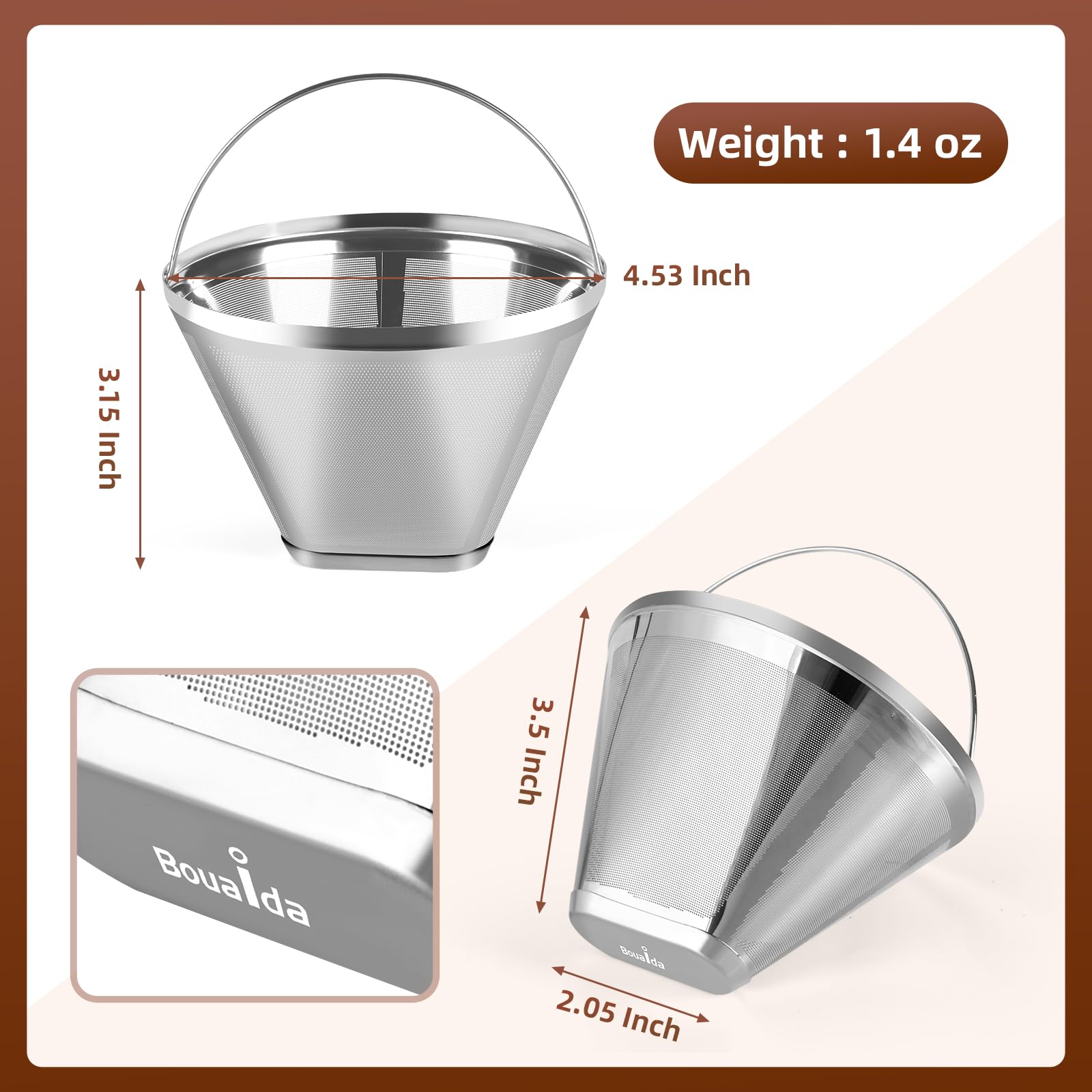 Bouaida easy-clean handle enables simple removal and rinse.