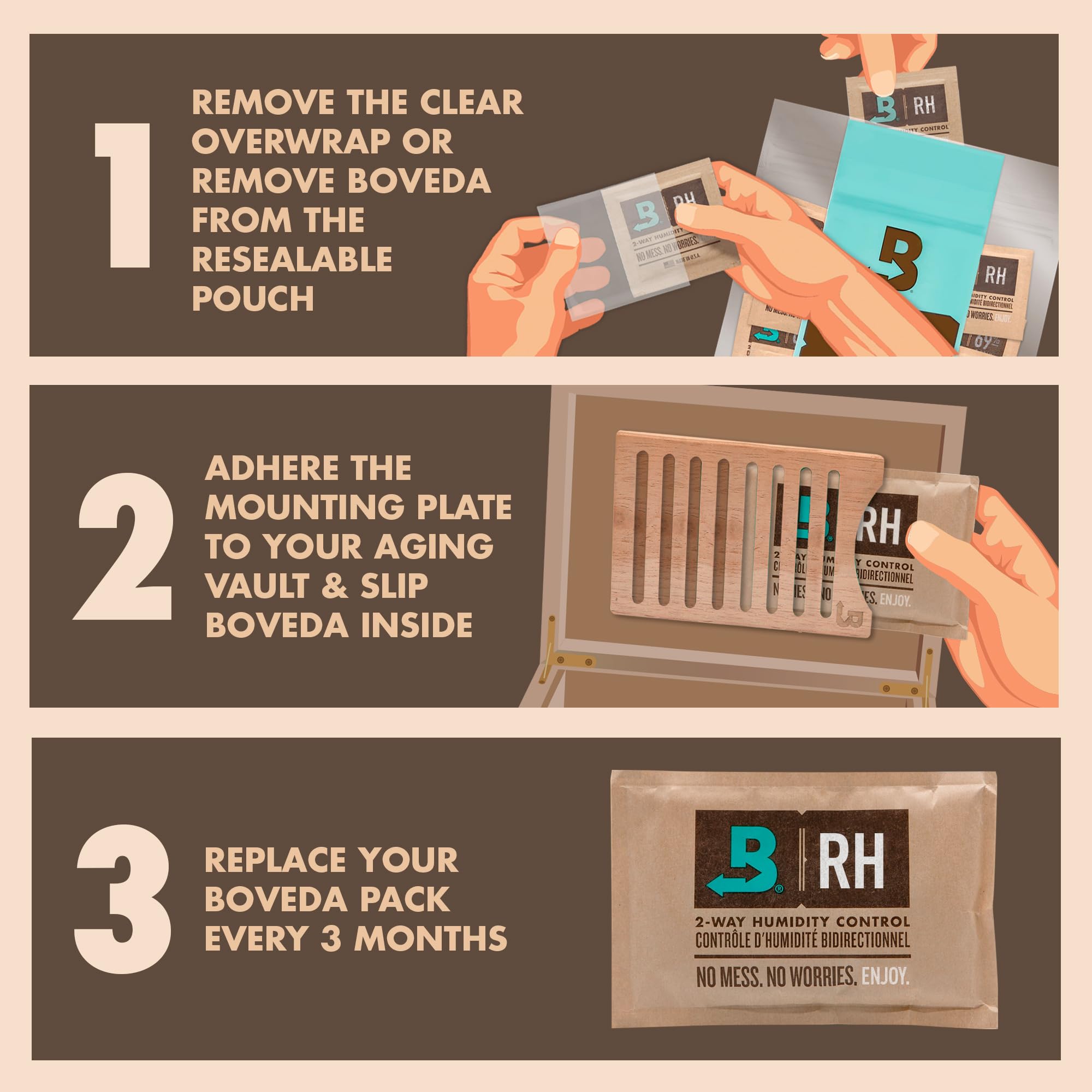 Boveda brushed aluminum holder with magnetic mount kit secured to a box lid for quick access.
