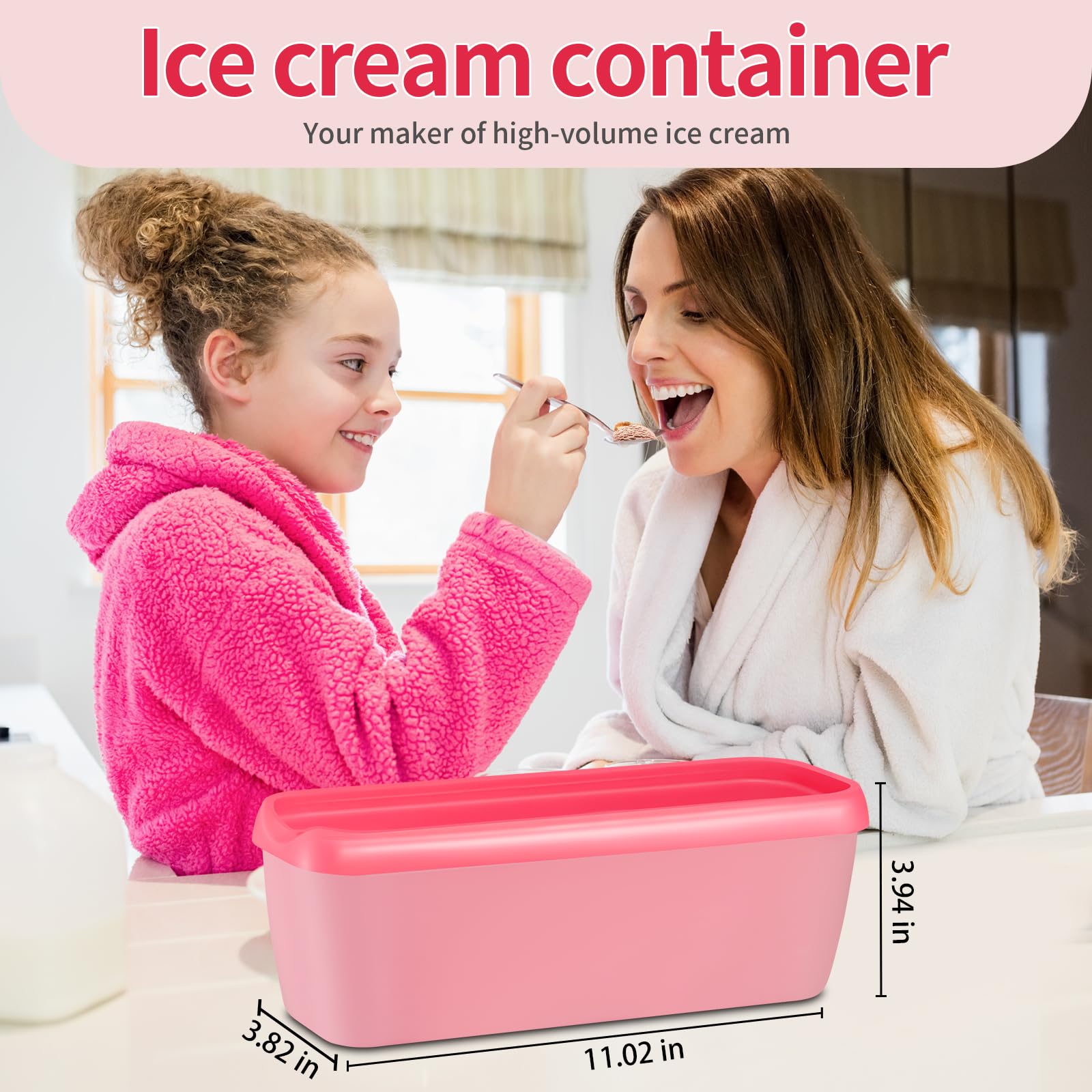 Boxdljh 1.5-quart ice cream tub with airtight lid to keep flavor intact.