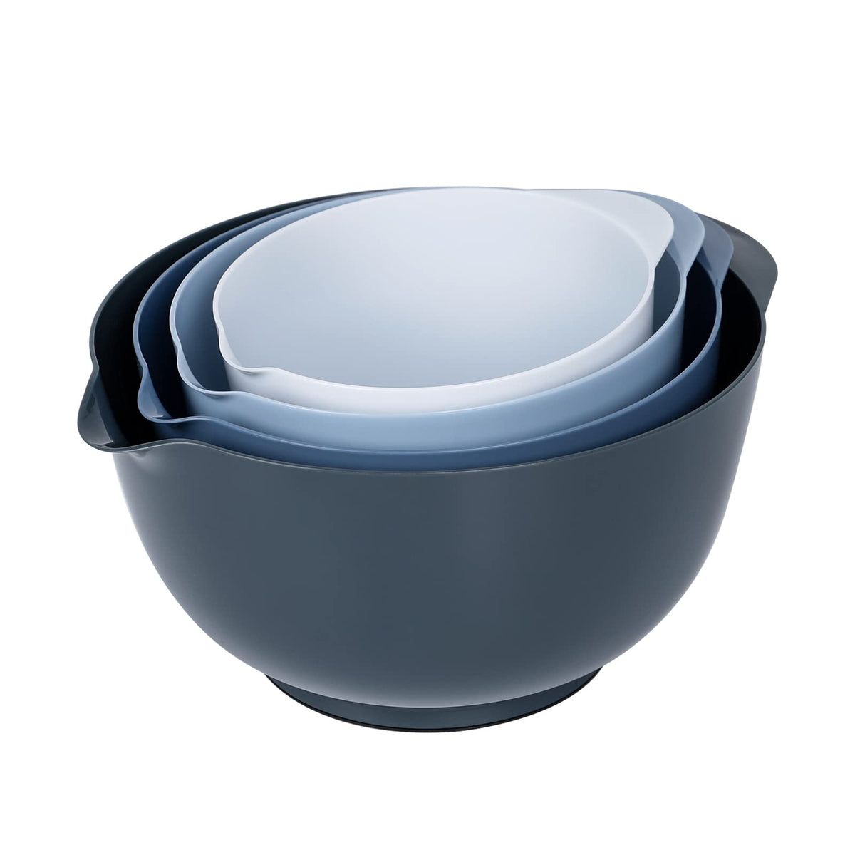 BoxedHome nesting mixing bowls with pour spout for easy liquid transfers