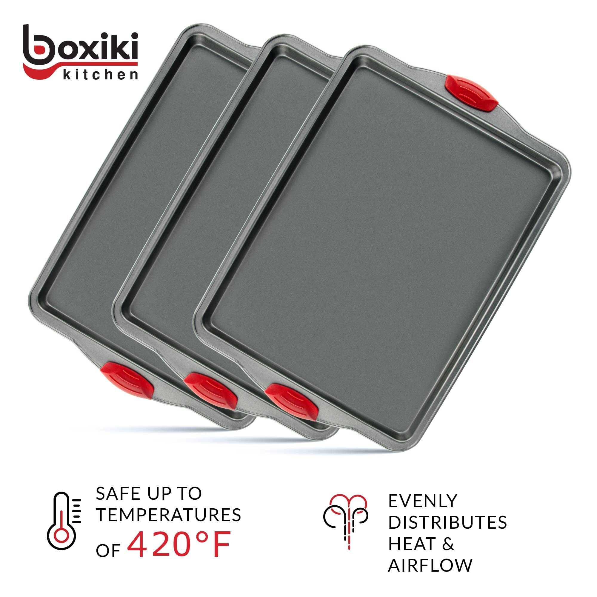 Boxiki Kitchen versatile cookie sheet for cookies and roasted veggies.