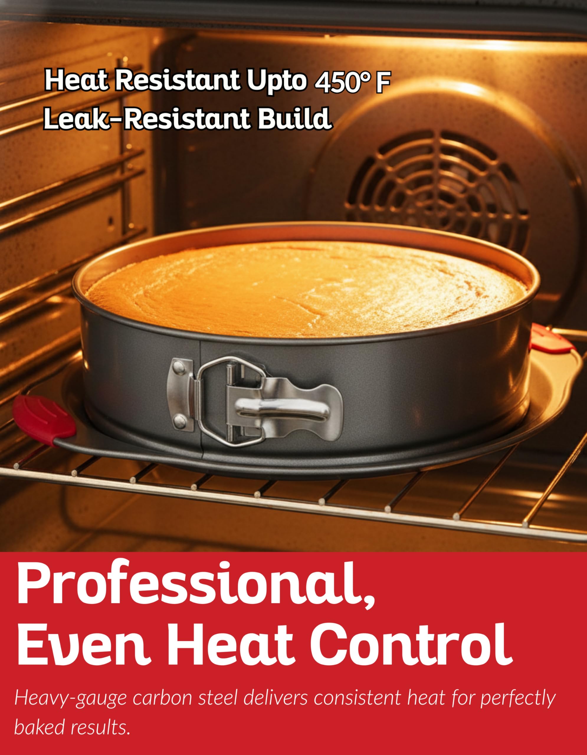 Boxiki Kitchen heavy-gauge metal pan promotes even heat
