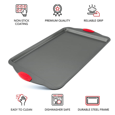 Boxiki Kitchen full pan ready for cookies and brownies with durable carbon steel.