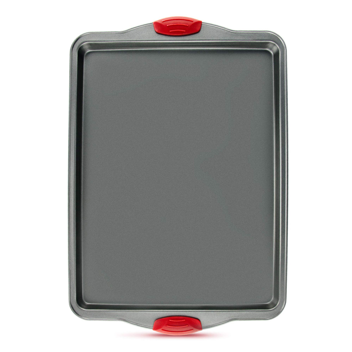Boxiki Kitchen non-stick baking sheet in oven with even heat and easy release.
