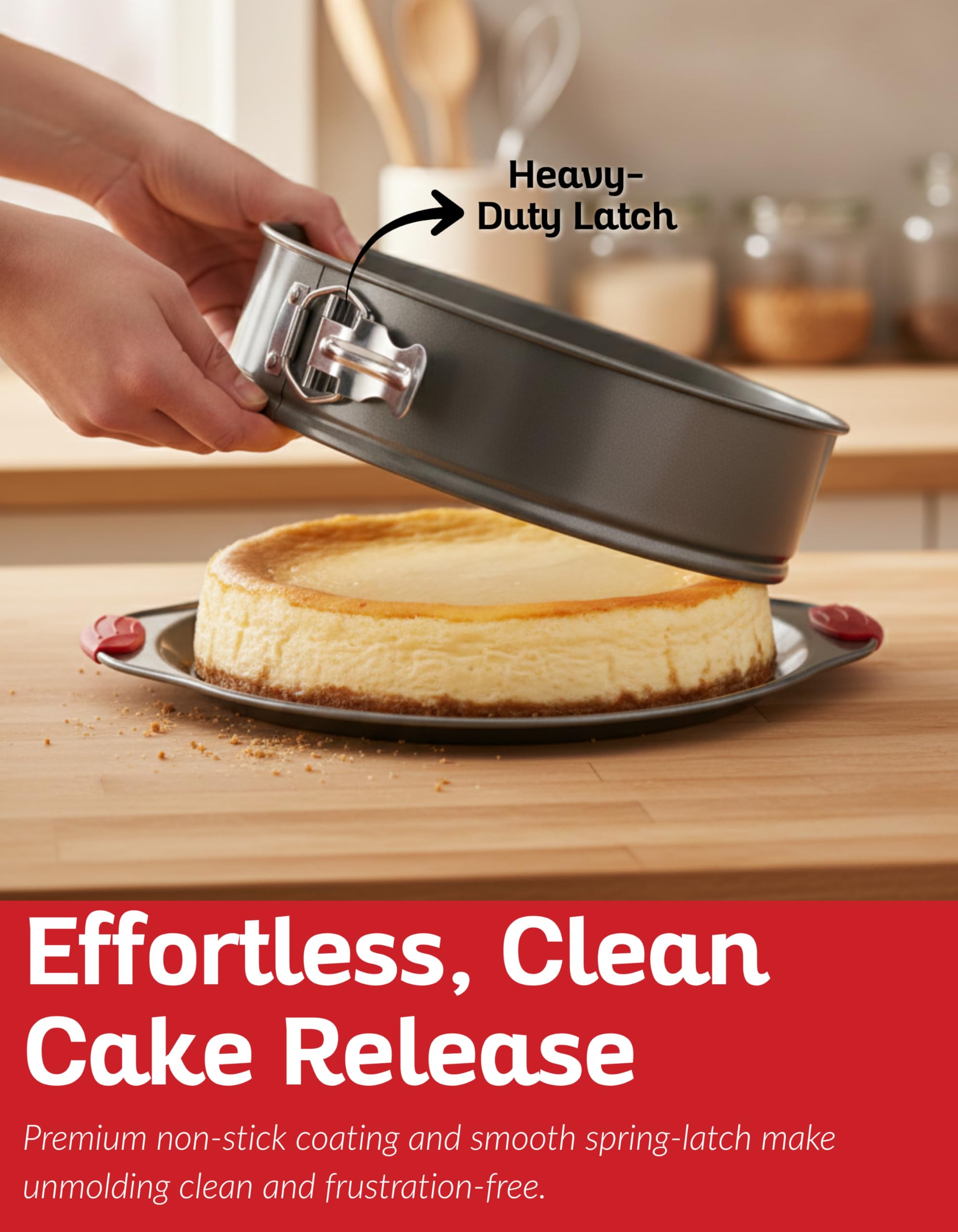 Boxiki Kitchen nonstick surface releases cheesecake smoothly
