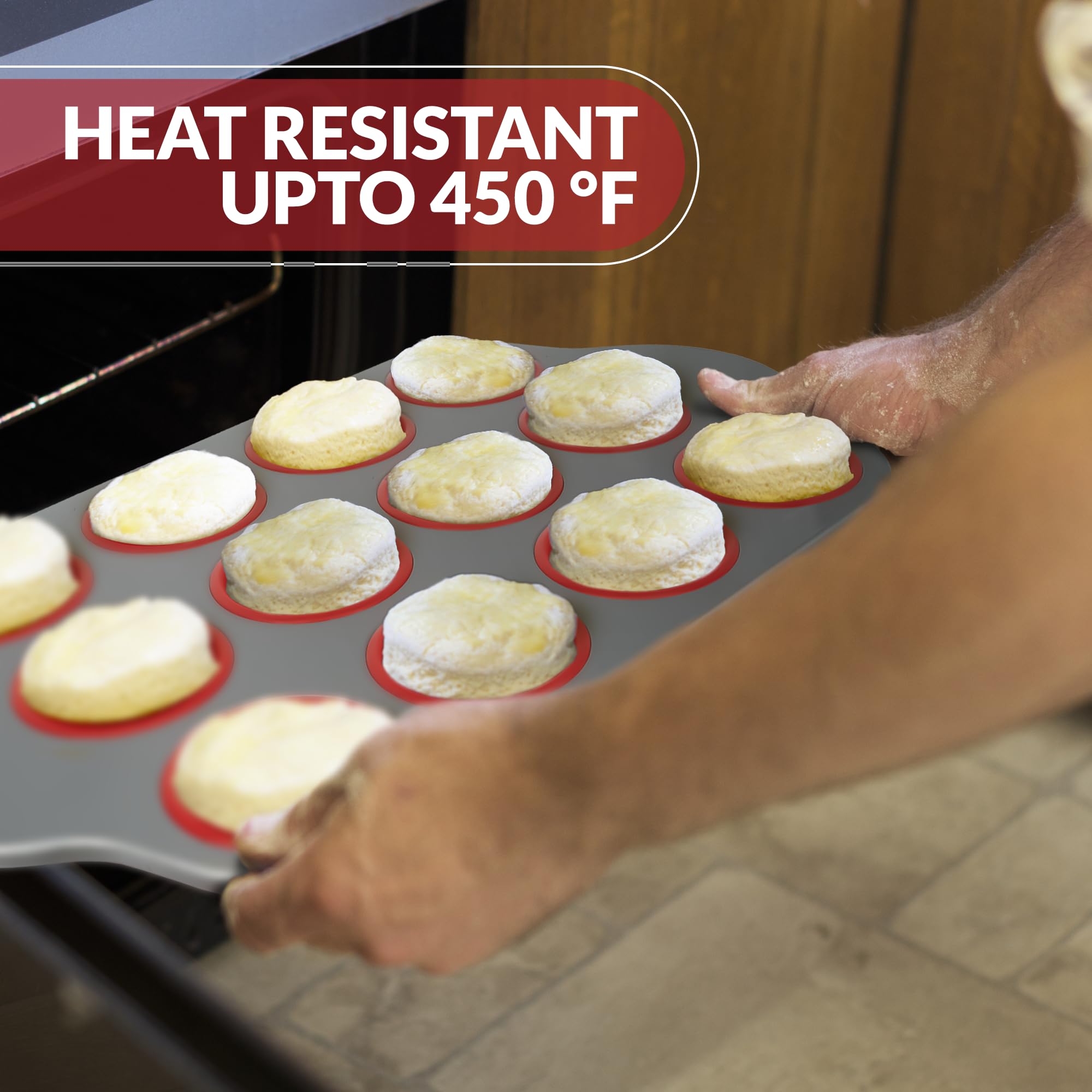 Boxiki Kitchen textured silicone cups provide easy-release muffins and cupcakes