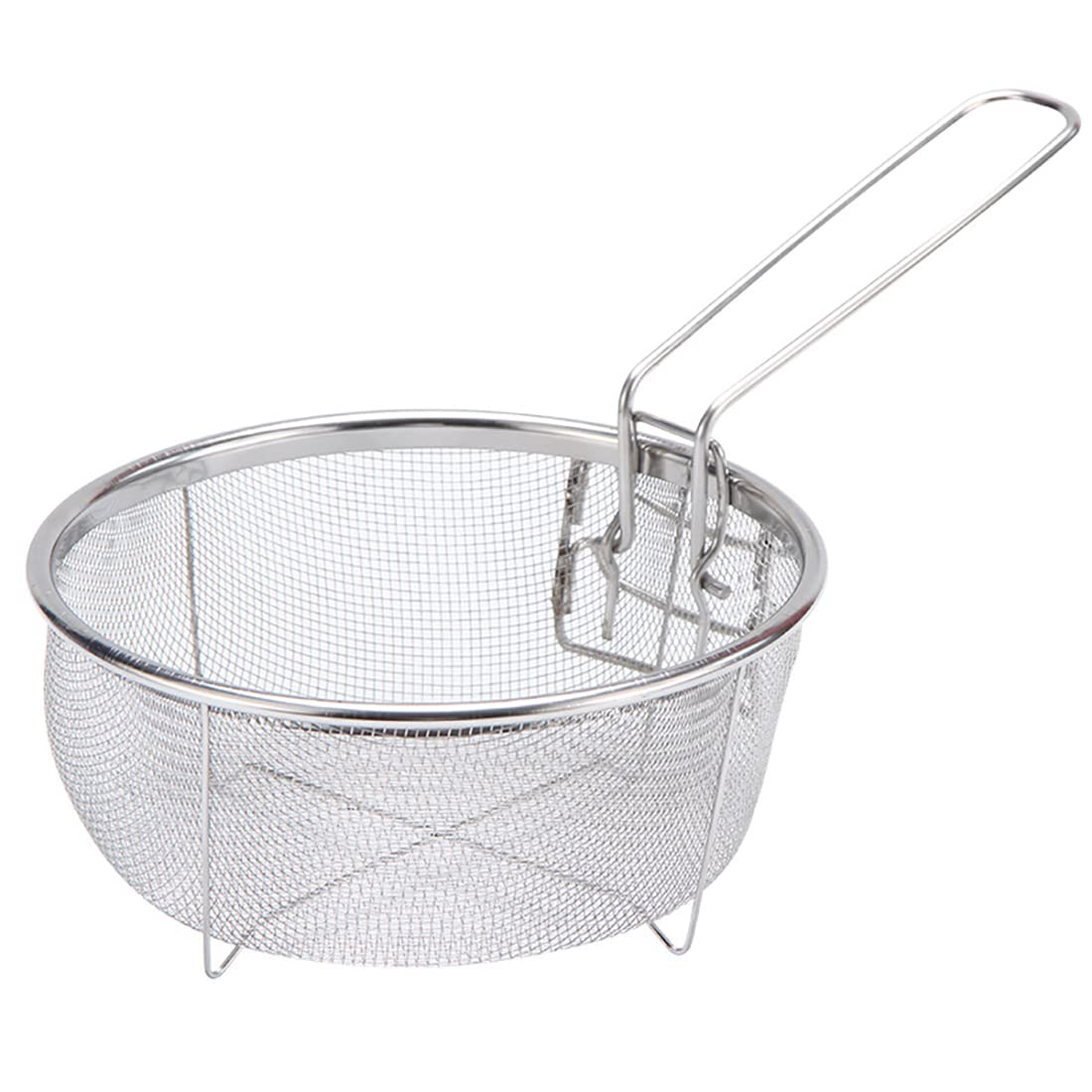Boxweer stainless steel deep fry basket with round 9-inch opening for versatile frying