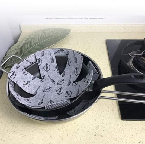 Non-slip BOYAN felt texture provides stable nesting of cookware
