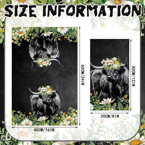 Boyiee Highland Cow towels with robin design brightening kitchen decor