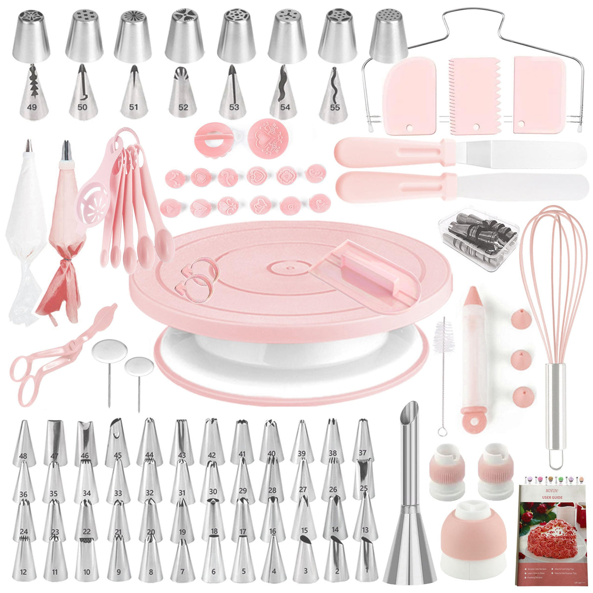 Boyun cake decorating kit 137pcs for beginners with a complete decorating set.