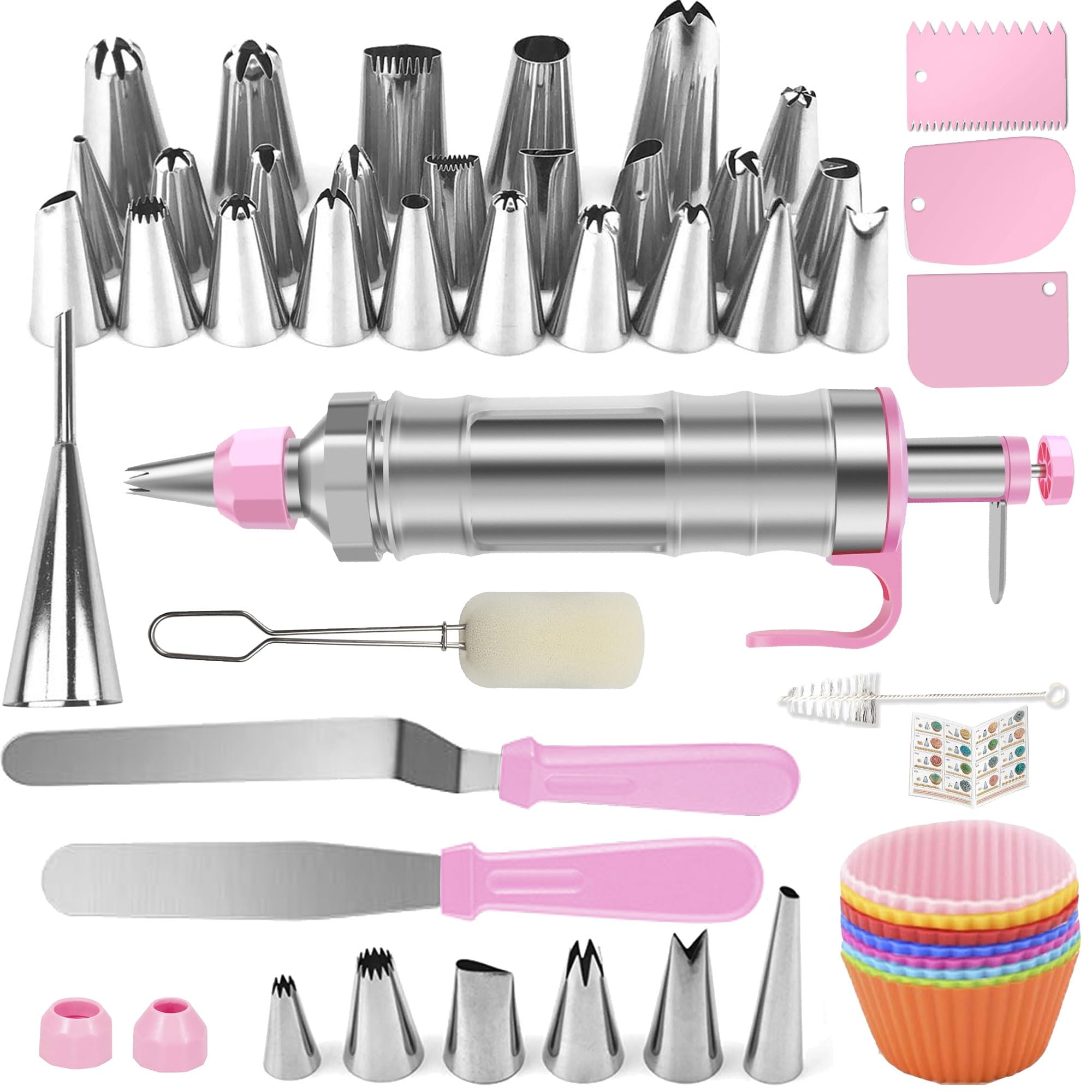Boyun dessert decorating syringe set with 30 nozzles for creative cake designs.