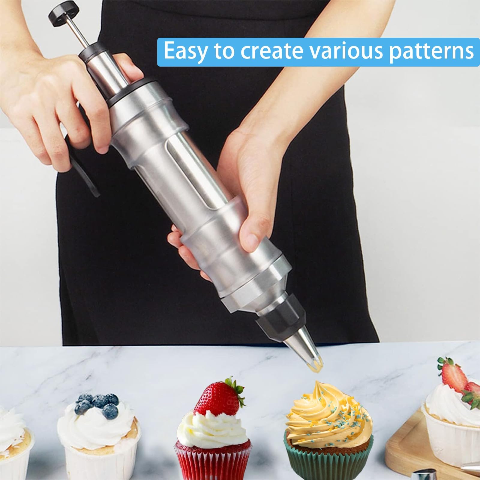 Boyun stainless steel piping gun for smooth icing patterns