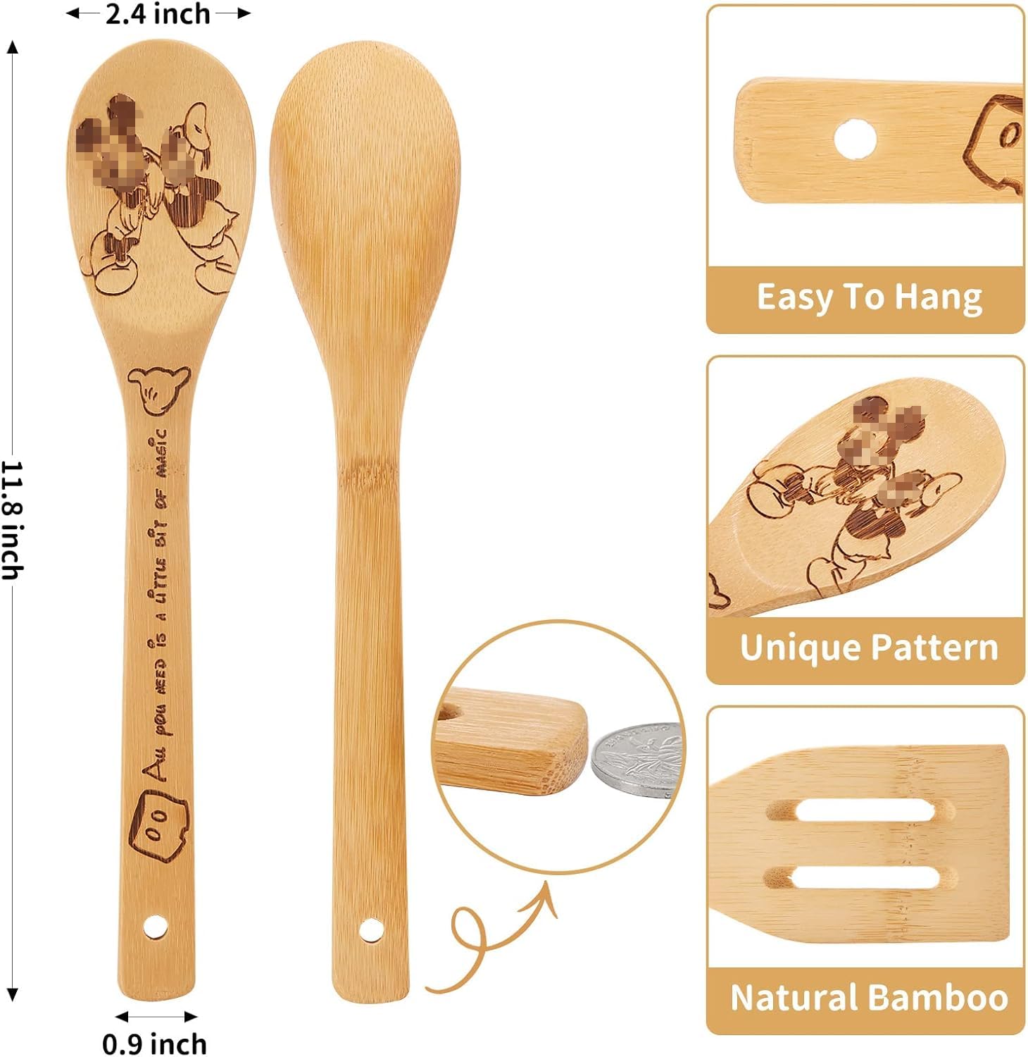 BOZICRE bamboo spoons spatula, smooth surface to protect nonstick cookware.