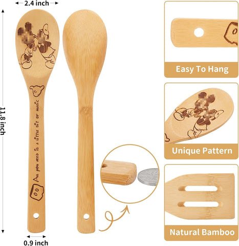 BOZICRE bamboo spoons spatula, smooth surface to protect nonstick cookware.