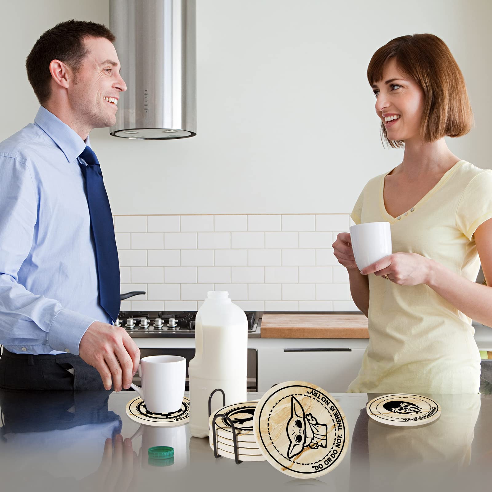 BOZICRE Wars coasters are easy to clean and stack for daily use.