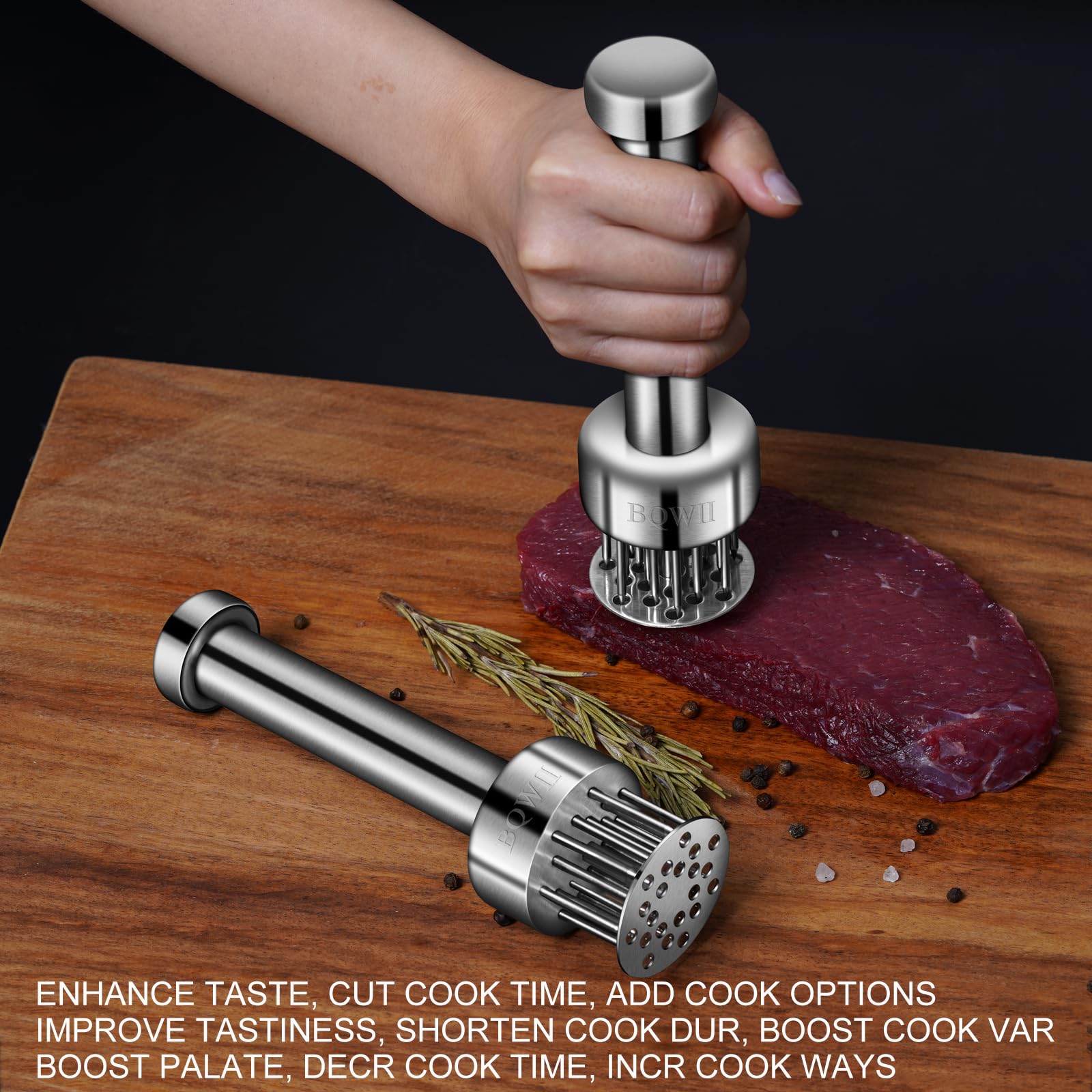 BQWII tenderizer in use on chicken demonstrates quick prep