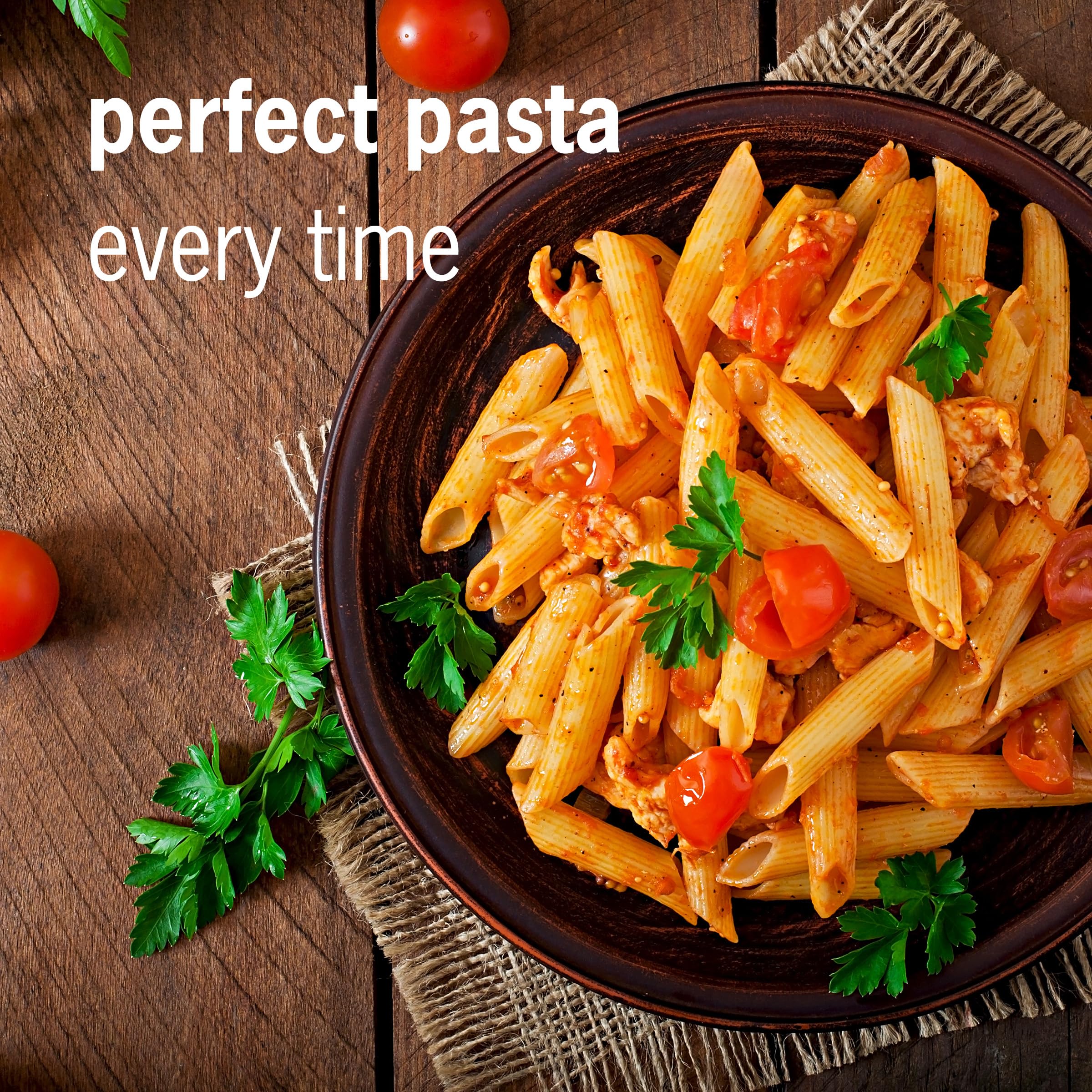 Mafioso-inspired design adds whimsy to pasta prep with Brainstream timer.