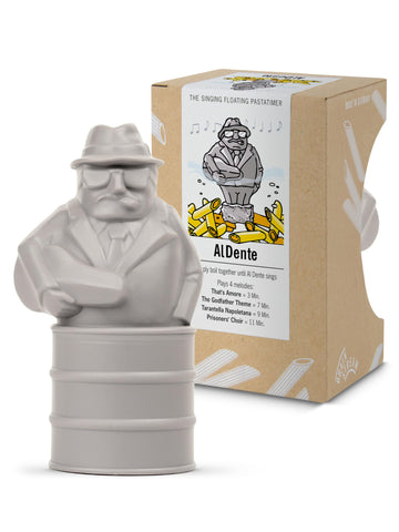 Brainstream Al Dente Taupe timer in pot with pasta signals precise al dente timing.