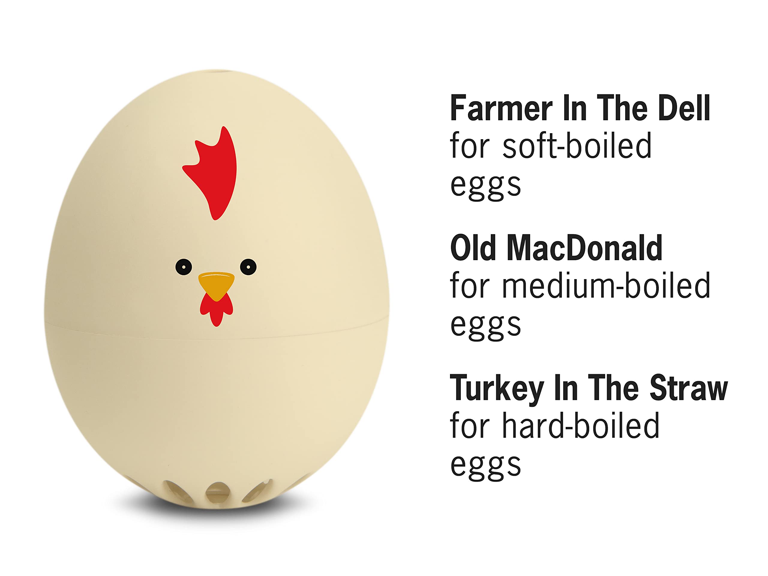 Brainstream Rooster BeepEgg timer shows medium egg tune for consistent results