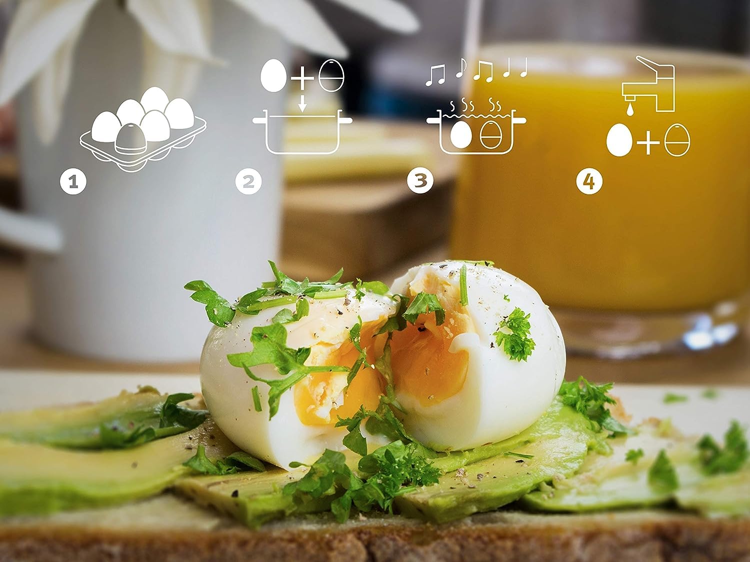 Brainstream Rooster BeepEgg timer shows soft egg tune for gentle doneness