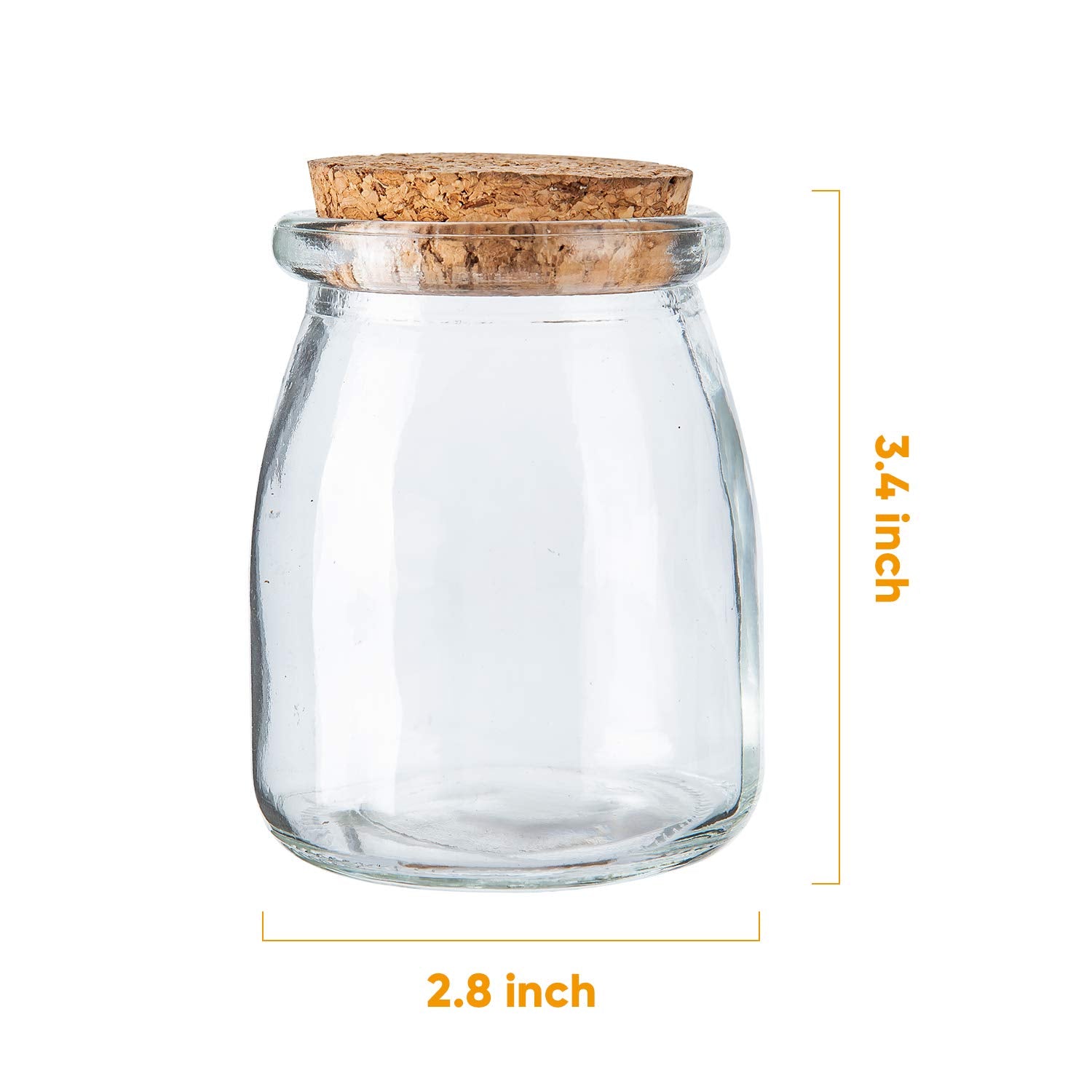 Glass pudding jar with cork lid from Brajttt, showcasing an elegant seal.
