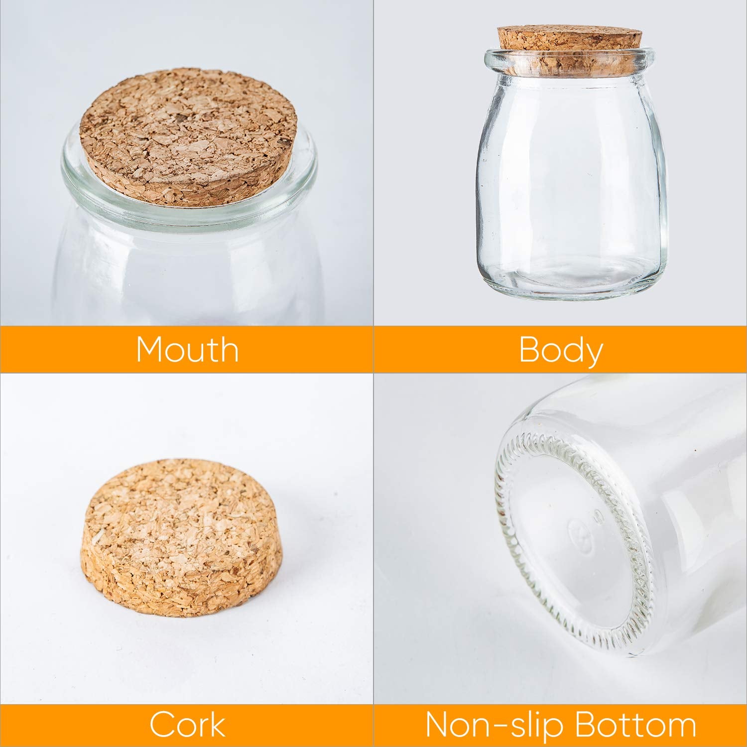 Wedding favor yogurt jar with tag and string for guests, Brajttt brand.