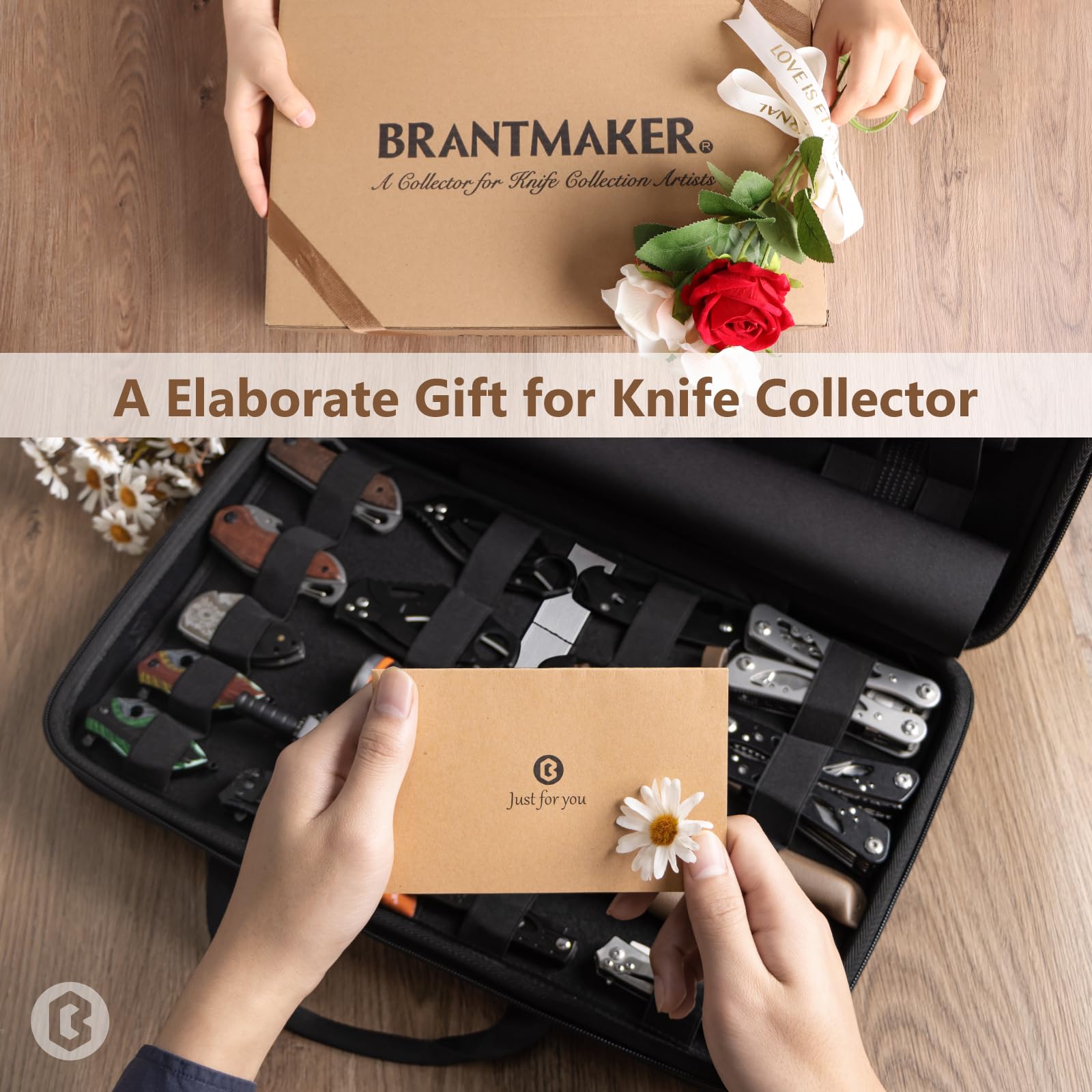 BRANTMAKER gift-ready knife collection box for enthusiasts.