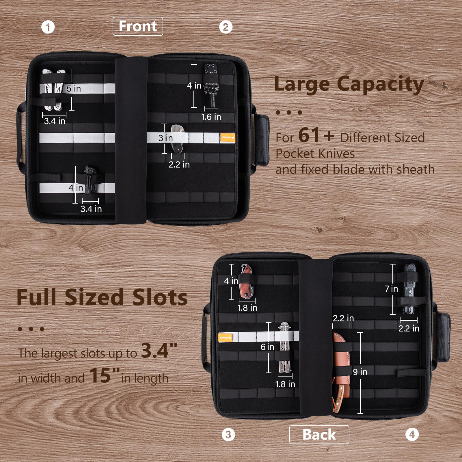 BRANTMAKER slots up to 3.4 inches wide for large blades.